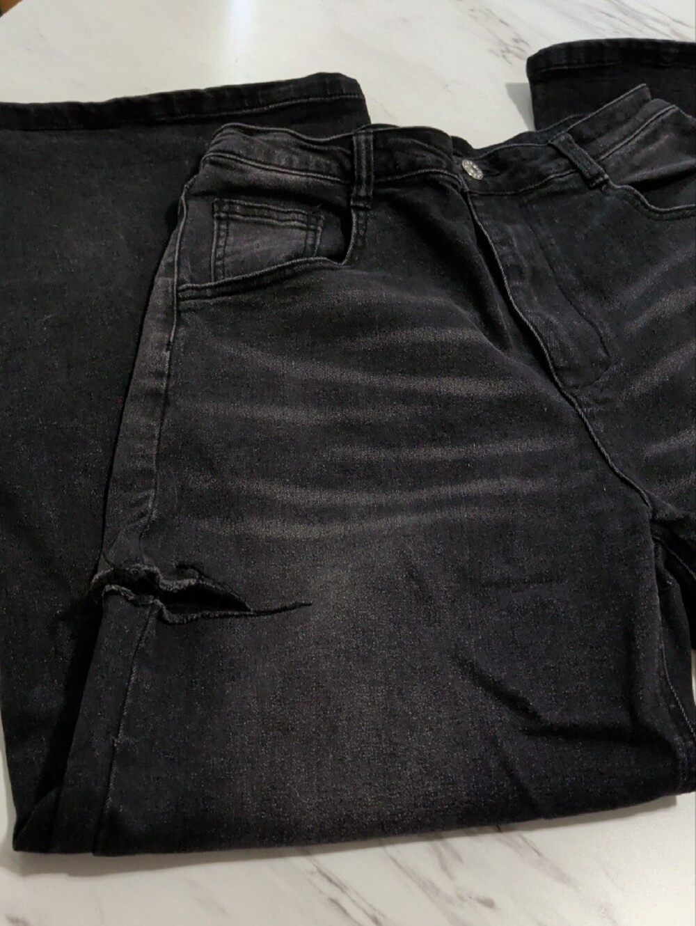 Cut Outs Wide leg High Waist Jeans